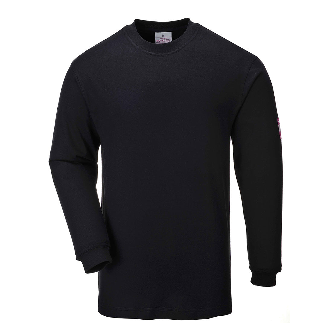 Portwest FR11 Flame Resistant Anti-Static Long Sleeve T-Shirt 1#colour_black 2#colour_black