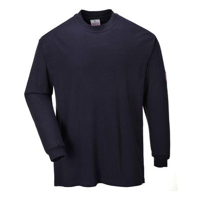 Portwest FR11 Flame Resistant Anti-Static Long Sleeve T-Shirt 1#colour_navy 2#colour_navy