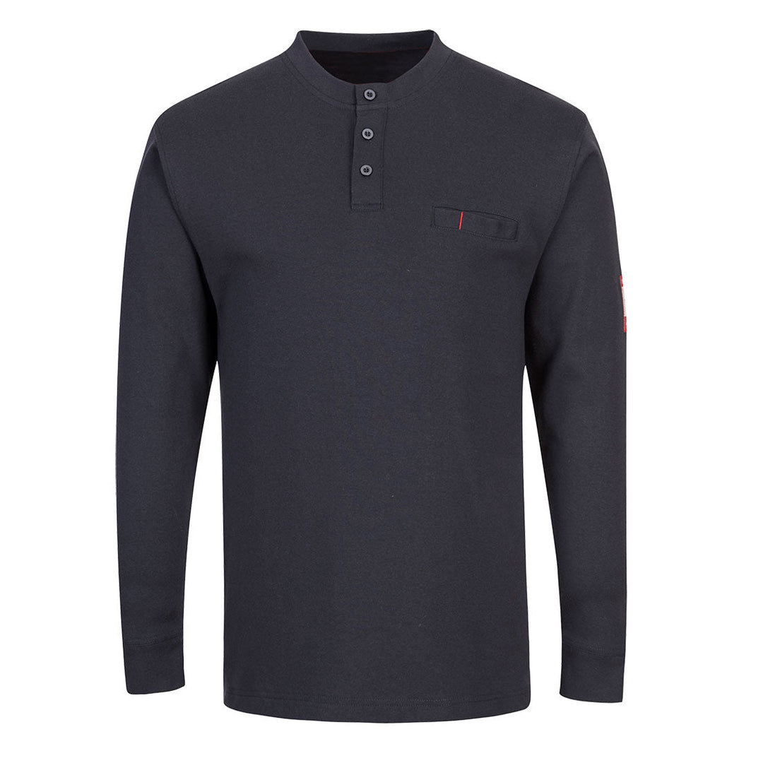 Portwest FR32 FR Anti-Static Henley Sweatshirt 1#colour_navy