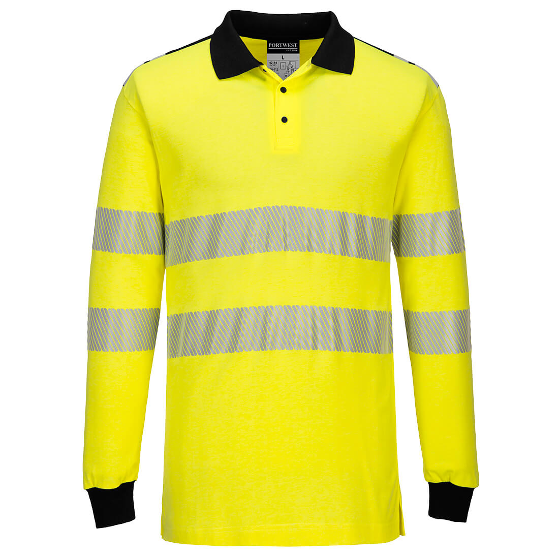 Portwest FR702 WX3 Flame Retardant Hi-Vis Polo Shirt 1#colour_yellow-black