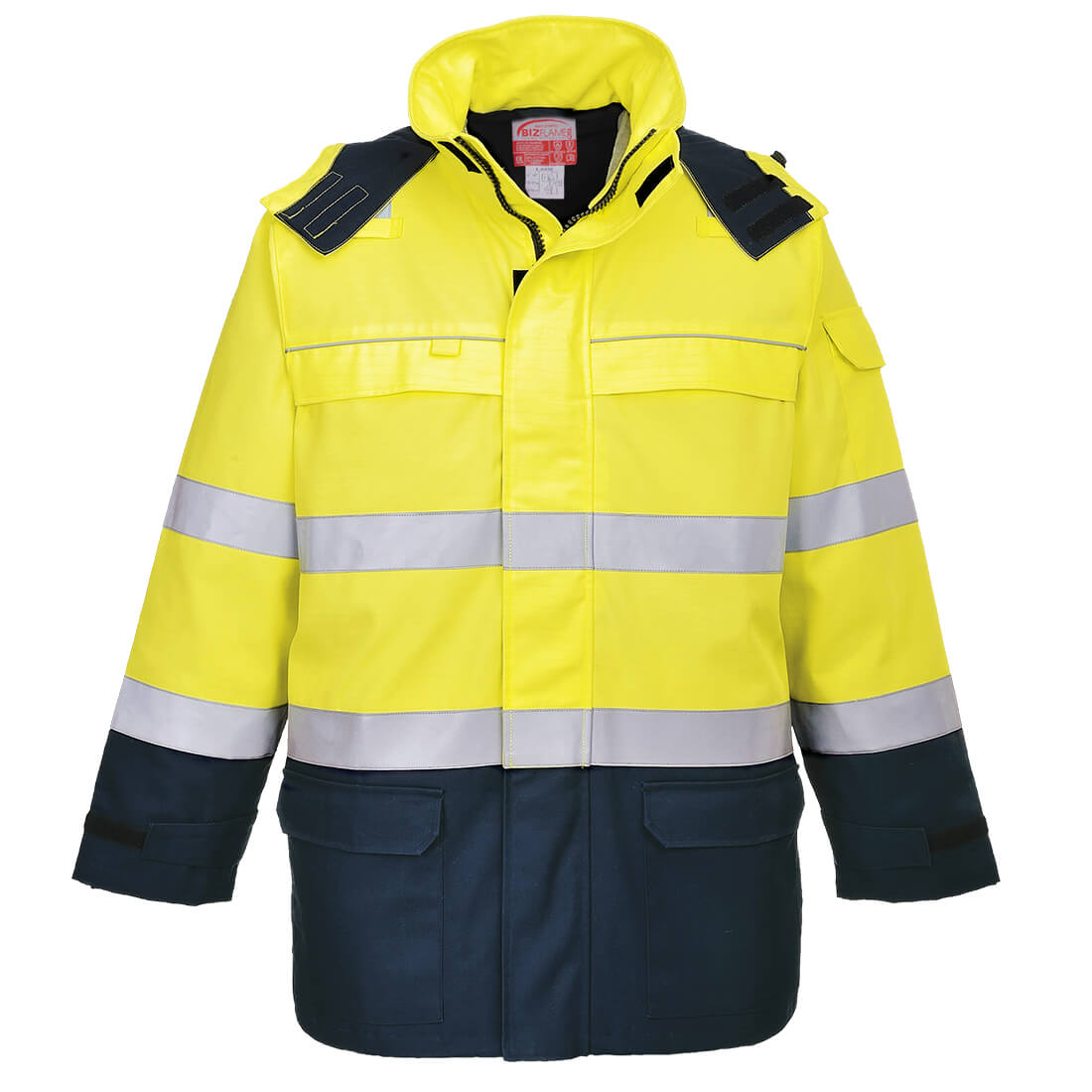 Portwest FR79 Bizflame Multi Arc Hi Vis Flame Retardant Jacket 1#colour_yellow-navy