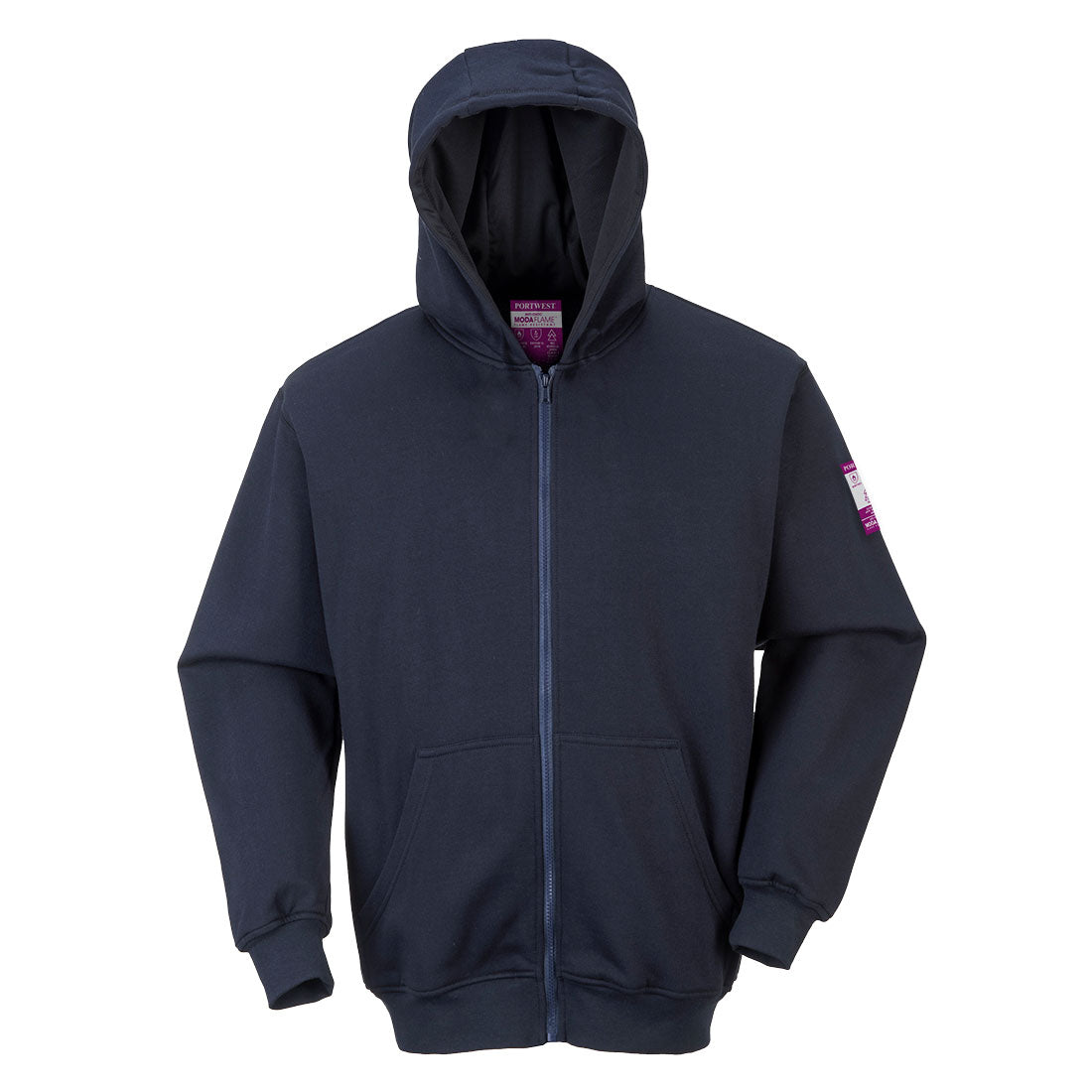 Portwest FR81 Zip Front Flame Retardant Hooded Sweatshirt 1#colour_navy