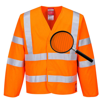 Portwest FR85 Hi Vis Anti Static Jacket - Flame Resistant 1#colour_orange