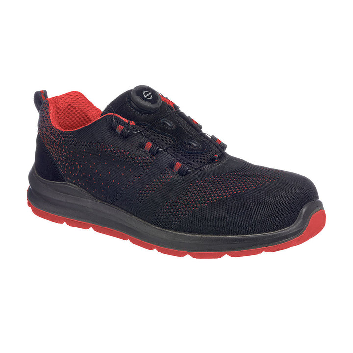 Portwest FT08 Portwest Compositelite Wire Lace Safety Trainers S1P 1#colour_black-red