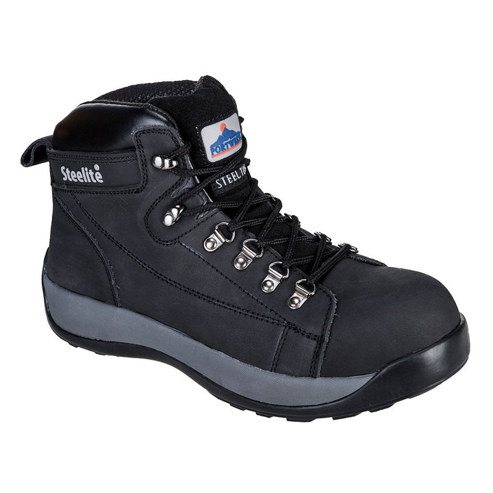 Portwest FW31 Steelite Mid Cut Nubuck Boots SB HRO 1#colour_black