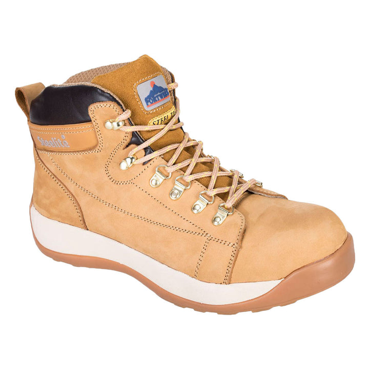 Portwest FW31 Steelite Mid Cut Nubuck Boots SB HRO 1#colour_honey