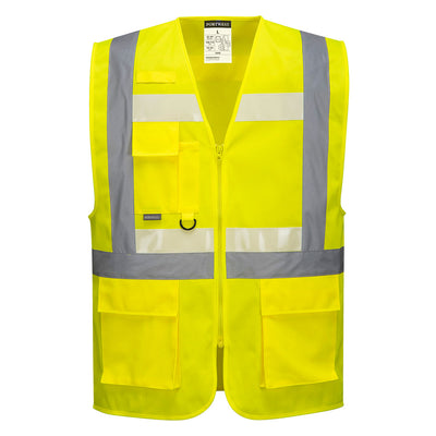 Portwest G456 Glowtex Ezee Zip Hi Vis Executive Vest 1#colour_yellow