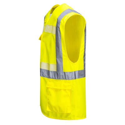 Portwest G456 Glowtex Ezee Zip Hi Vis Executive Vest 1#colour_yellow 2#colour_yellow