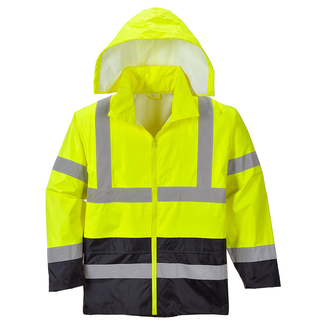 Portwest H443 Hi Vis Classic Contrast Rain Jacket 1#colour_yellow-black 2#colour_yellow-black