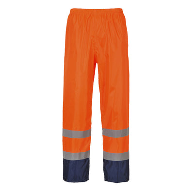 Portwest H444 Hi Vis Classic Contrast Rain Trousers 1#colour_orange-navy