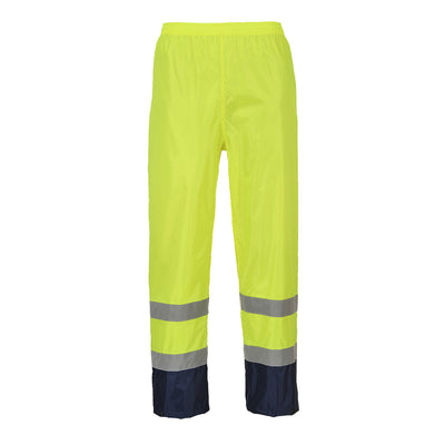 Portwest H444 Hi Vis Classic Contrast Rain Trousers 1#colour_yellow-navy