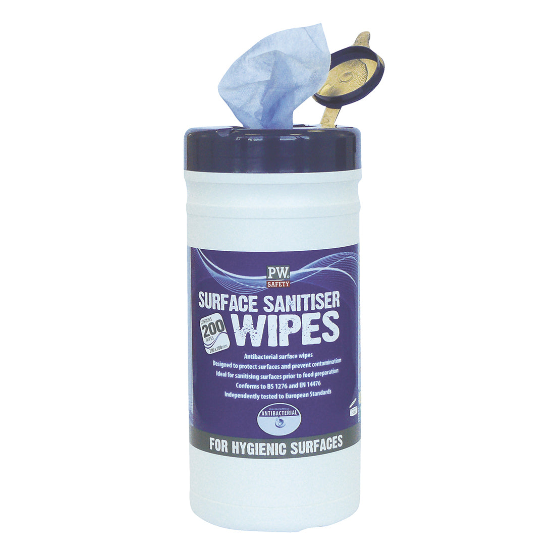 Portwest IW50 Surface Sanitiser Wipes (200 Wipes) 1#colour_blue