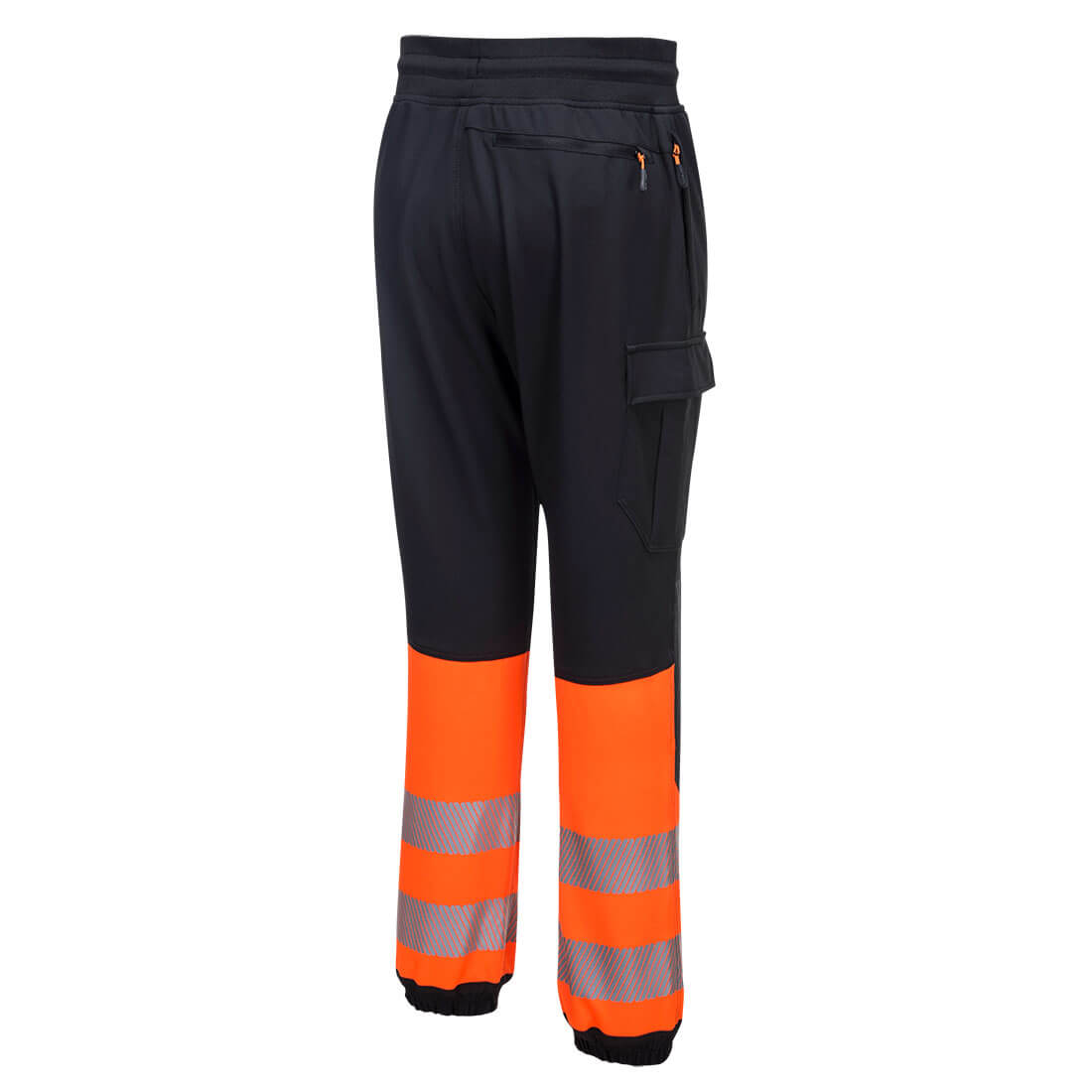 Portwest KX341 KX3 Hi Vis Flexi Trousers 1#colour_black-orange 2#colour_black-orange 3#colour_black-orange
