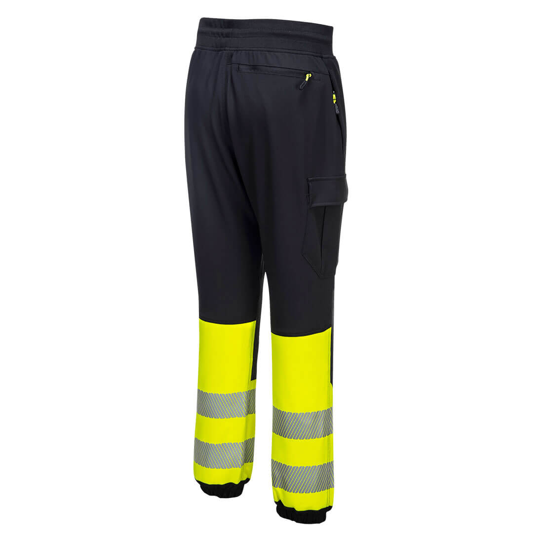Portwest KX341 KX3 Hi Vis Flexi Trousers 1#colour_black-yellow 2#colour_black-yellow 3#colour_black-yellow
