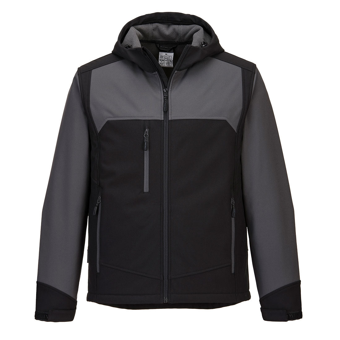 Portwest KX362 KX3 Hooded Softshell Jacket 1#colour_black-grey