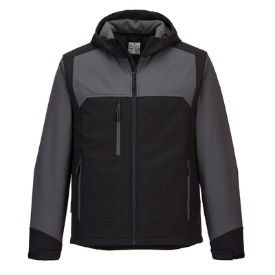 Portwest KX362 KX3 Hooded Softshell Jacket 1#colour_black-grey