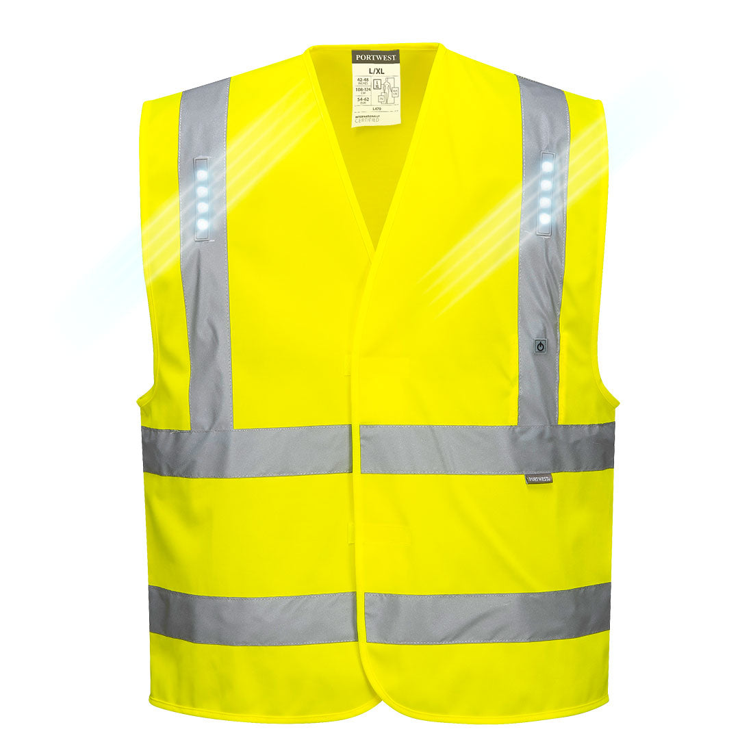 Portwest L470 Vega Hi Vis LED Vest 1#colour_yellow