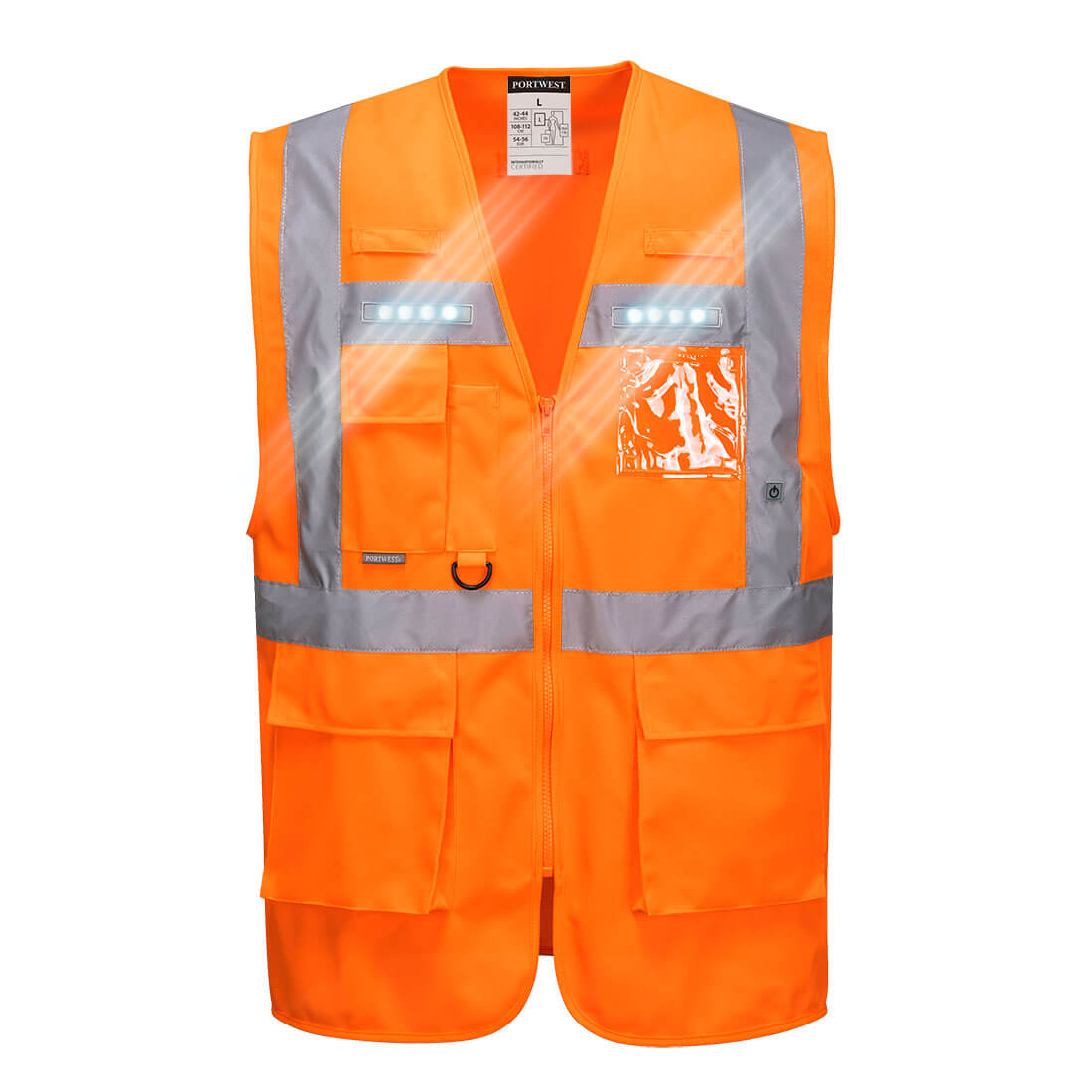 Portwest L476 Orion LED Hi Vis Executive Vest 1#colour_orange