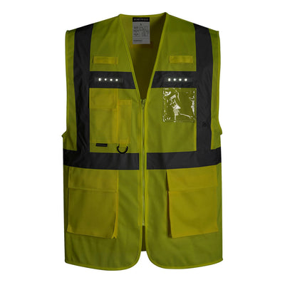 Portwest L476 Orion LED Hi Vis Executive Vest 1#colour_yellow 2#colour_yellow