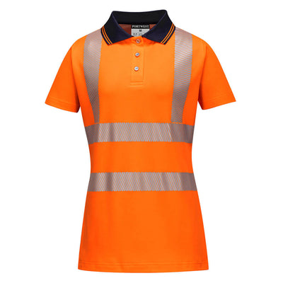 Portwest LW72 Ladies Pro Hi Vis Polo Shirt 1#colour_orange-black