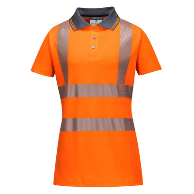 Portwest LW72 Ladies Pro Hi Vis Polo Shirt 1#colour_orange-grey