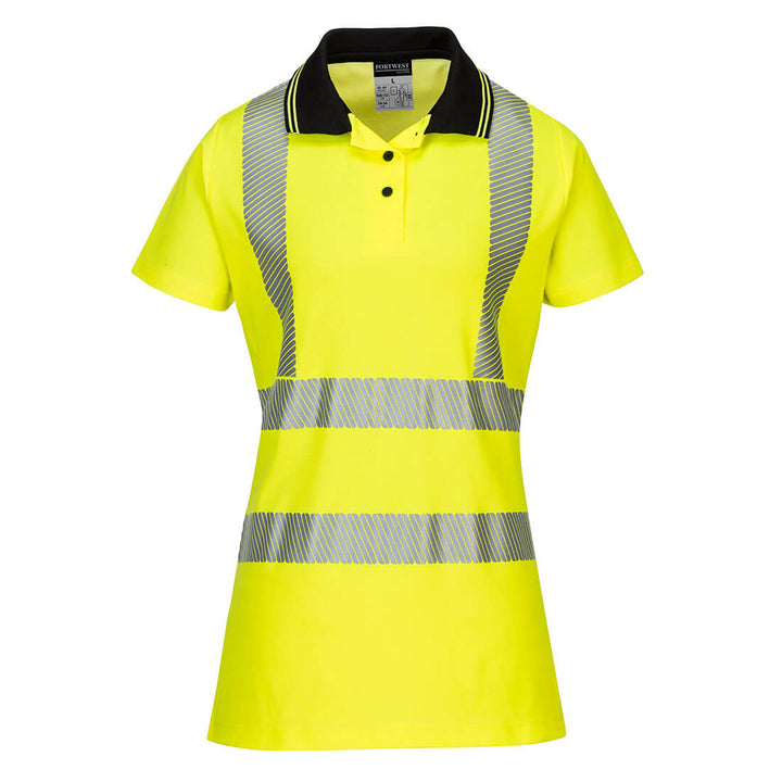 Portwest LW72 Ladies Pro Hi Vis Polo Shirt 1#colour_yellow-black