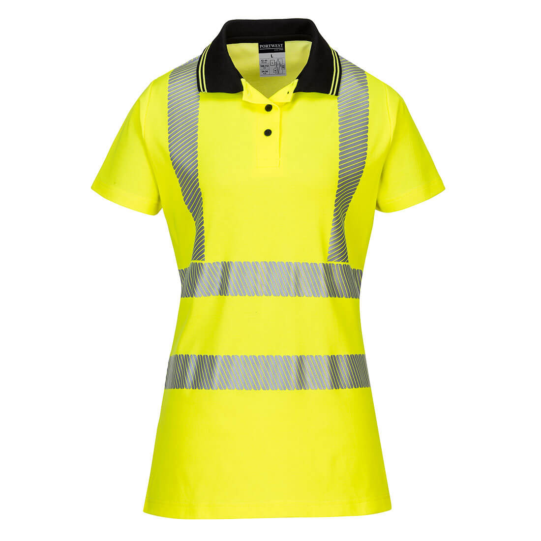Portwest LW72 Ladies Pro Hi Vis Polo Shirt 1#colour_yellow-black