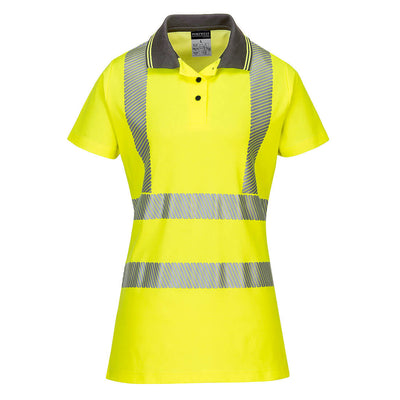 Portwest LW72 Ladies Pro Hi Vis Polo Shirt 1#colour_yellow-grey