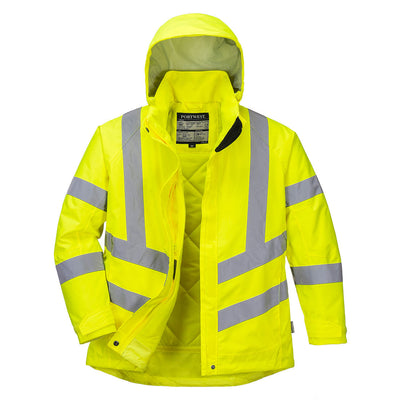 Portwest LW74 Ladies Hi Vis Winter Jacket 1#colour_yellow