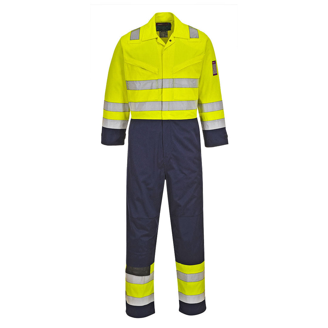 Portwest MV28 Hi Vis Modaflame Coveralls - Flame Retardant 1#colour_yellow-navy