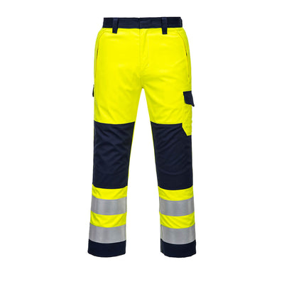 Portwest MV46 Hi Vis Modaflame Flame Retardant Trousers 1#colour_yellow-navy
