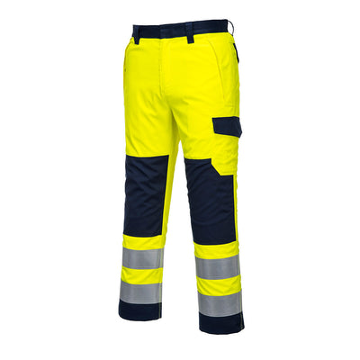 Portwest MV46 Hi Vis Modaflame Flame Retardant Trousers 1#colour_yellow-navy 2#colour_yellow-navy