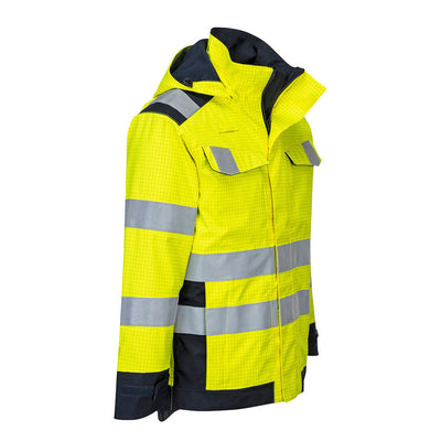 Portwest MV70 Modaflame Multi-protective Arc Rain Jacket 1#colour_yellow-navy 2#colour_yellow-navy