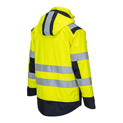 Portwest MV70 Modaflame Multi-protective Arc Rain Jacket 1#colour_yellow-navy 2#colour_yellow-navy 3#colour_yellow-navy