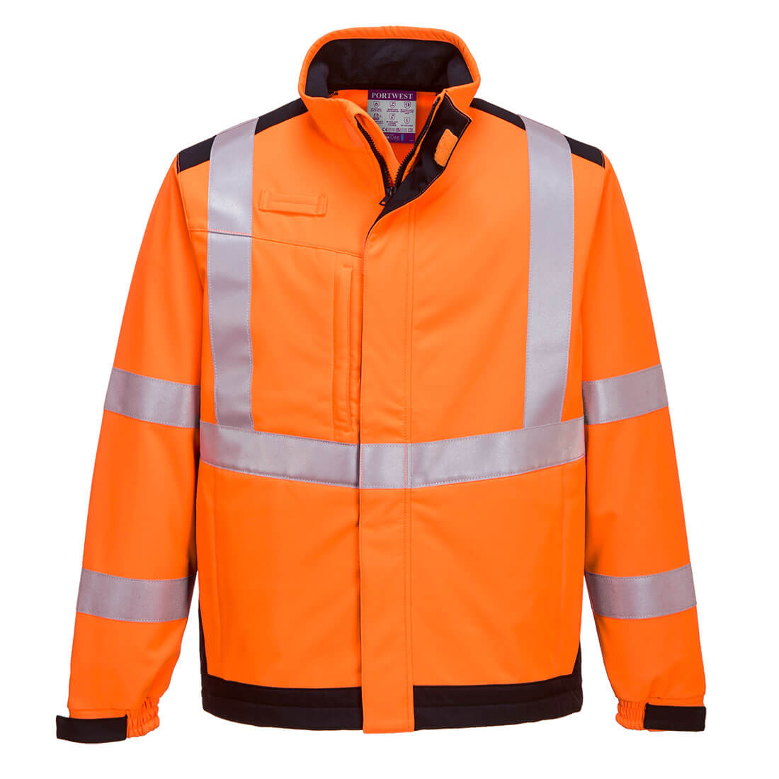 Portwest MV72 Modaflame Multi Norm Arc Softshell Jacket 1#colour_orange-navy