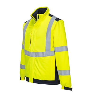 Portwest MV72 Modaflame Multi Norm Arc Softshell Jacket 1#colour_yellow-navy 2#colour_yellow-navy