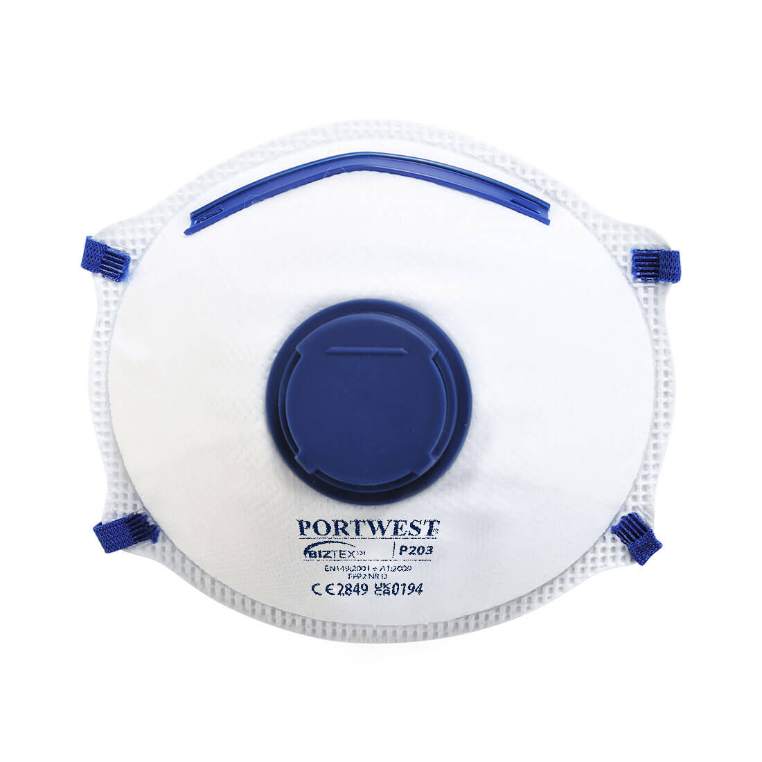 Portwest P203 FFP2 Valved Dolomite Respirator 1#colour_white