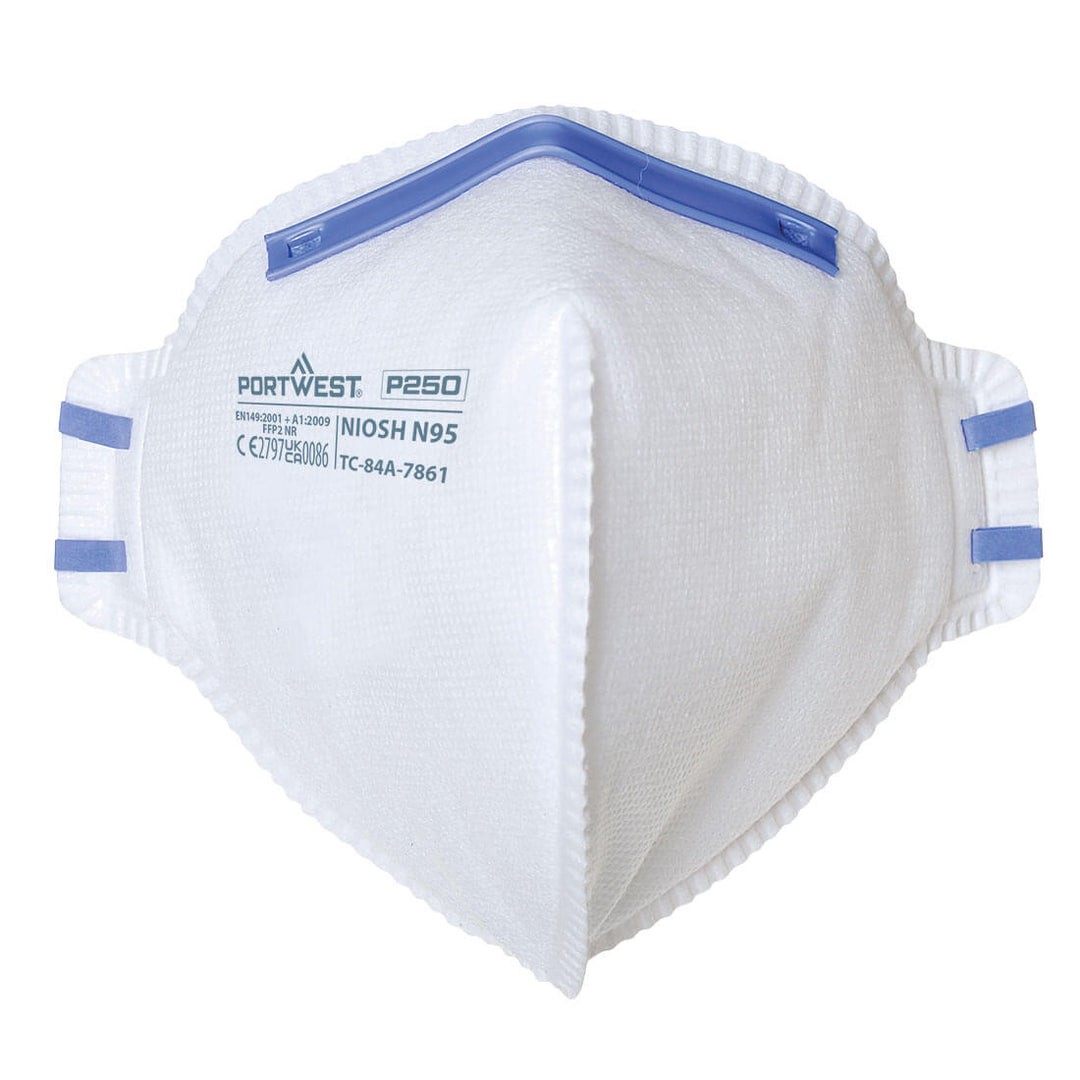 Portwest P250 FFP2 Fold Flat Respirator 1#colour_white