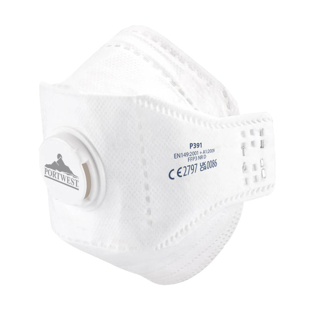 Portwest P391 EAGLE FFP3 Valved Dolomite Fold Respirator 1#colour_white