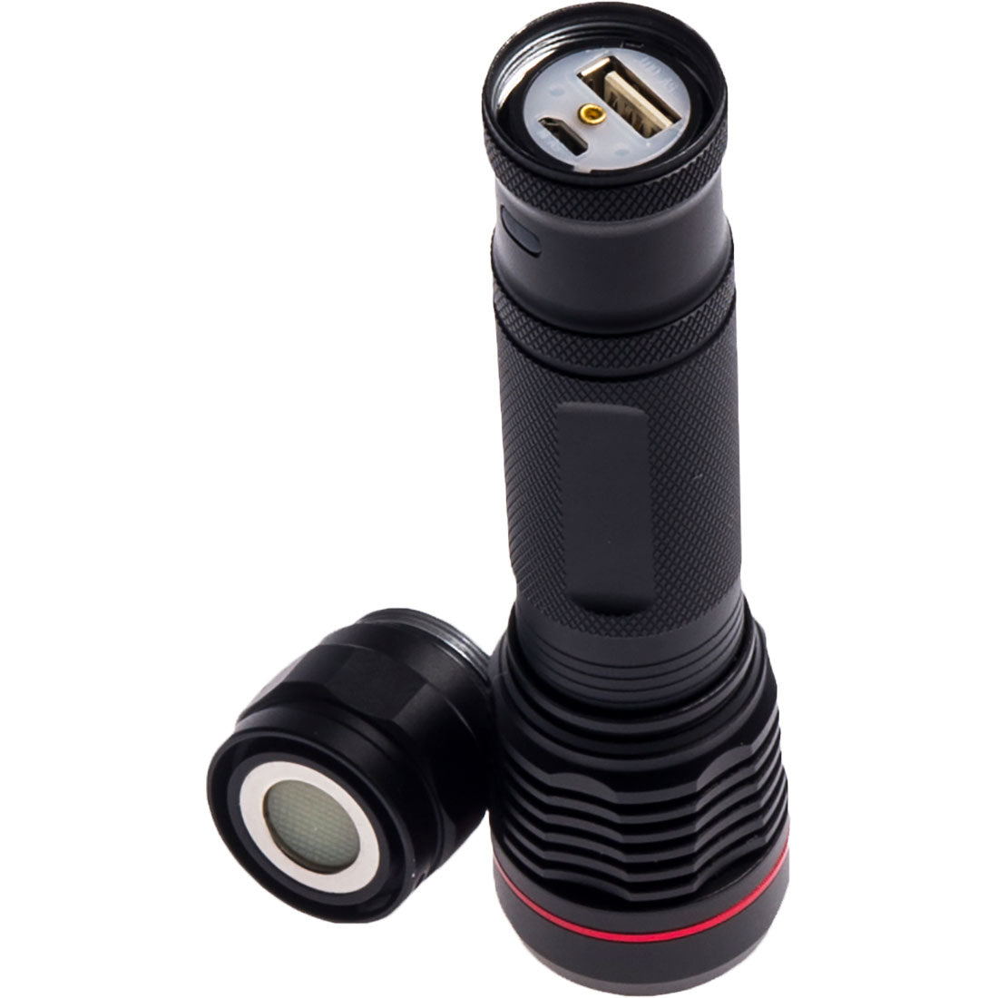 Portwest PA75 USB Rechargeable Torch 1#colour_black 2#colour_black 3#colour_black
