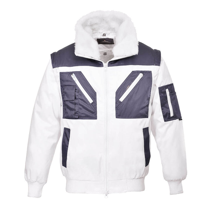 Portwest PJ20 Two Tone Pilot Jacket 1#colour_white