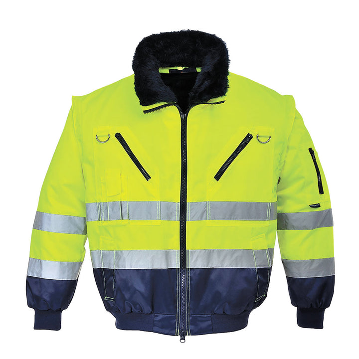 Portwest PJ50 Hi Vis 3-in-1 Pilot Jacket 1#colour_yellow-navy