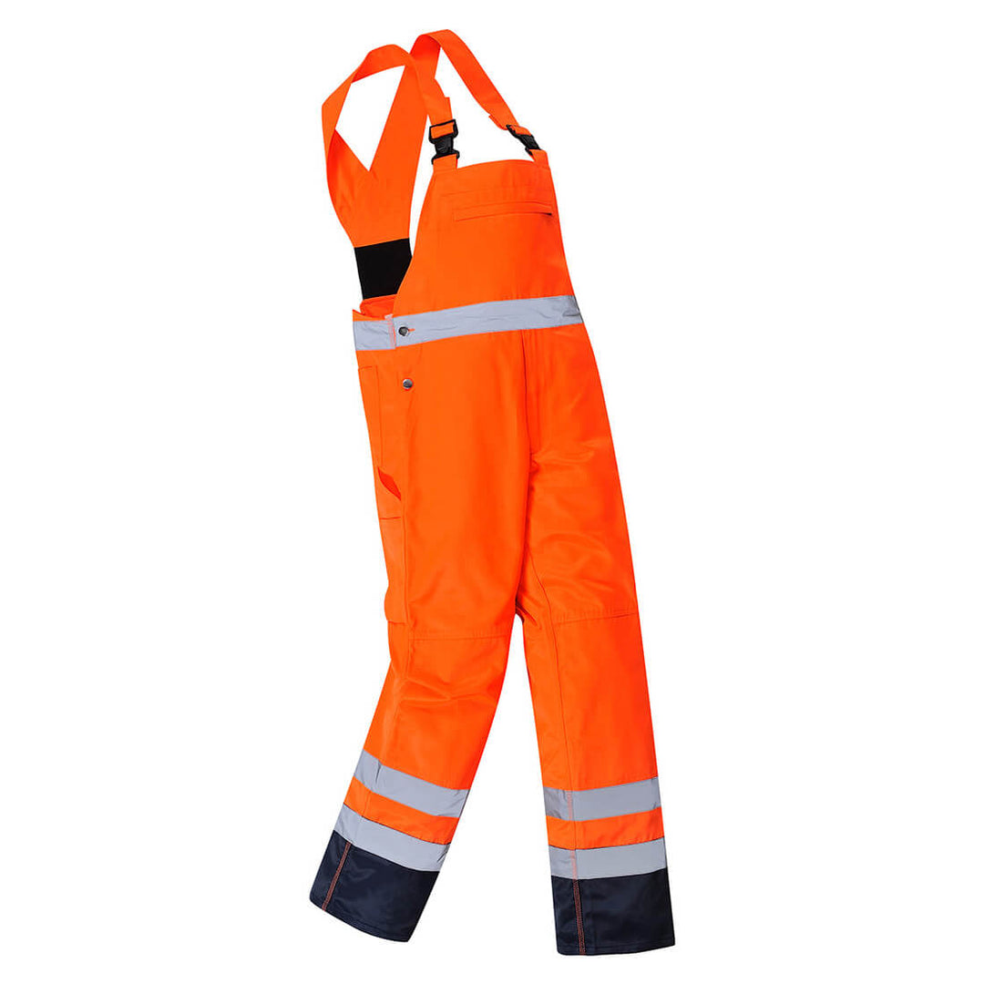 Portwest PJ52 Hi Vis Contrast Bib & Brace - Unlined Orange Image 2#colour_orange