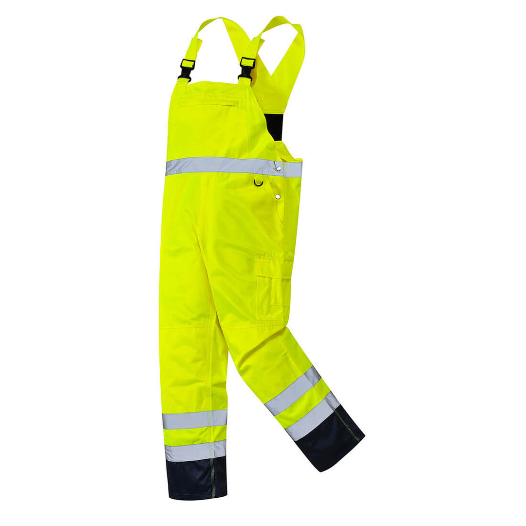 Portwest PJ52 Hi Vis Contrast Bib & Brace - Unlined Yellow Image 2#colour_yellow