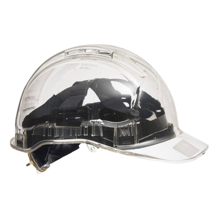 Portwest PV60 Peak View Ratchet Hard Hat Vented 1#colour_clear 2#colour_clear