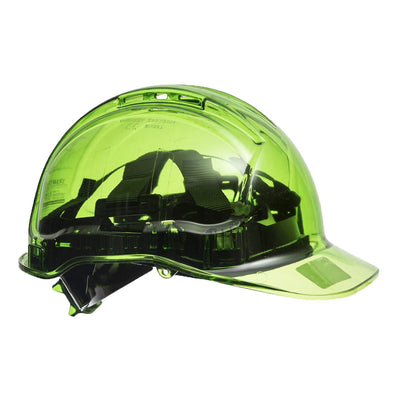 Portwest PV60 Peak View Ratchet Hard Hat Vented 1#colour_green 2#colour_green