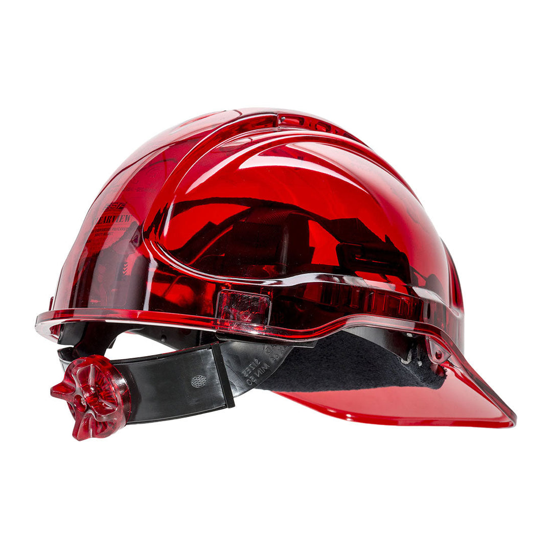 Portwest PV60 Peak View Ratchet Hard Hat Vented 1#colour_red