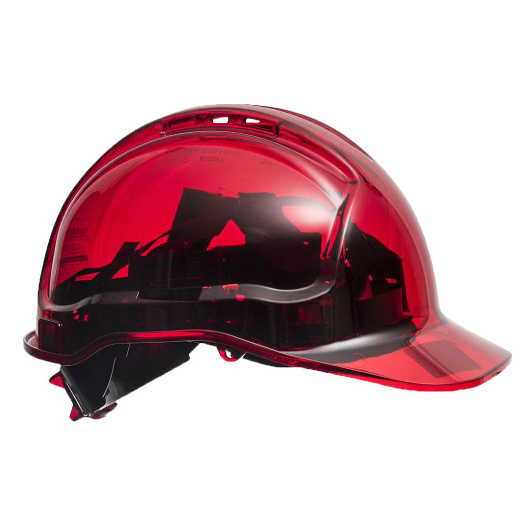 Portwest PV60 Peak View Ratchet Hard Hat Vented 1#colour_red 2#colour_red