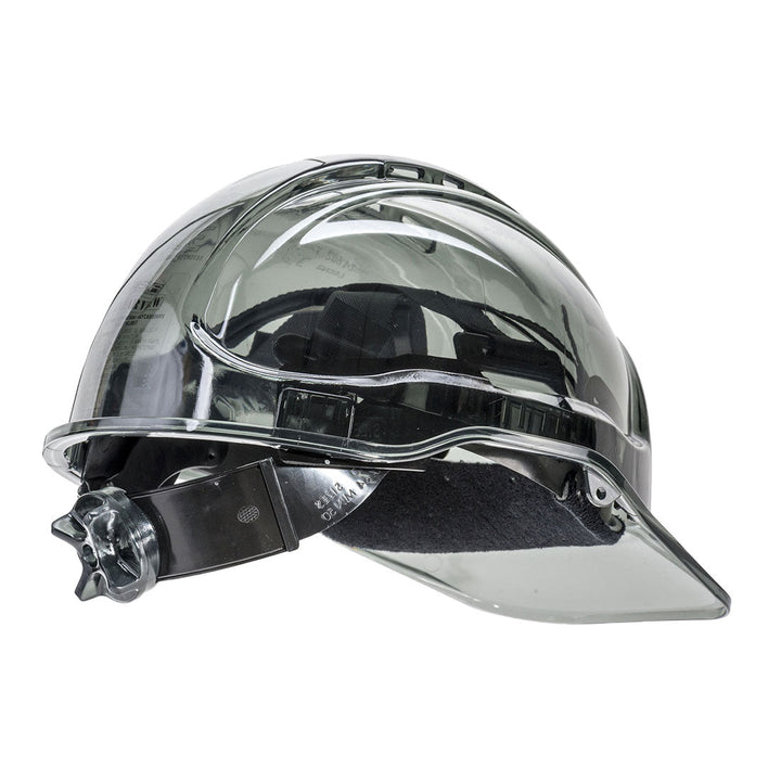 Portwest PV60 Peak View Ratchet Hard Hat Vented 1#colour_smoke