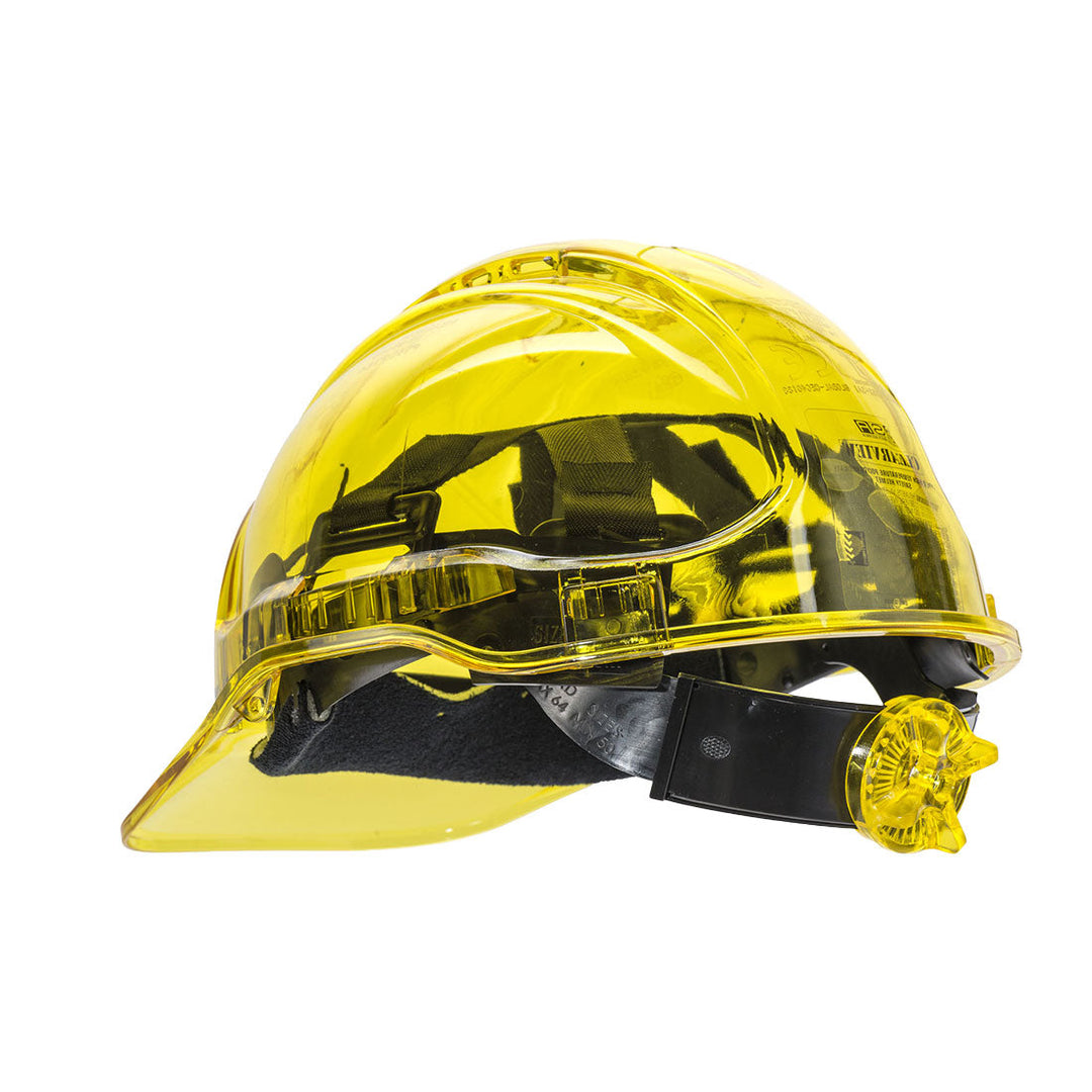 Portwest PV64 Peak View Plus Ratchet Hard Hat 1#colour_yellow 2#colour_yellow